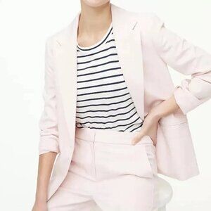 J Crew Womens Lined One Button Notched Lapel Blazer Jacket Pink Size 10 NWT